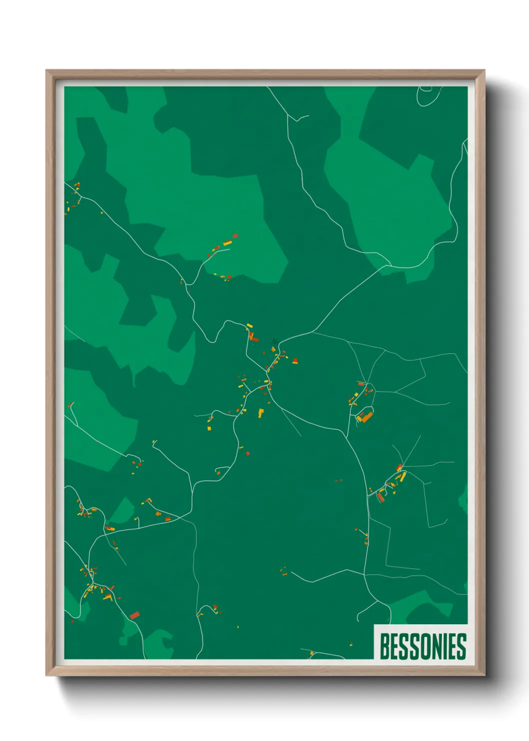 Une affiche de carte sur Bessonies