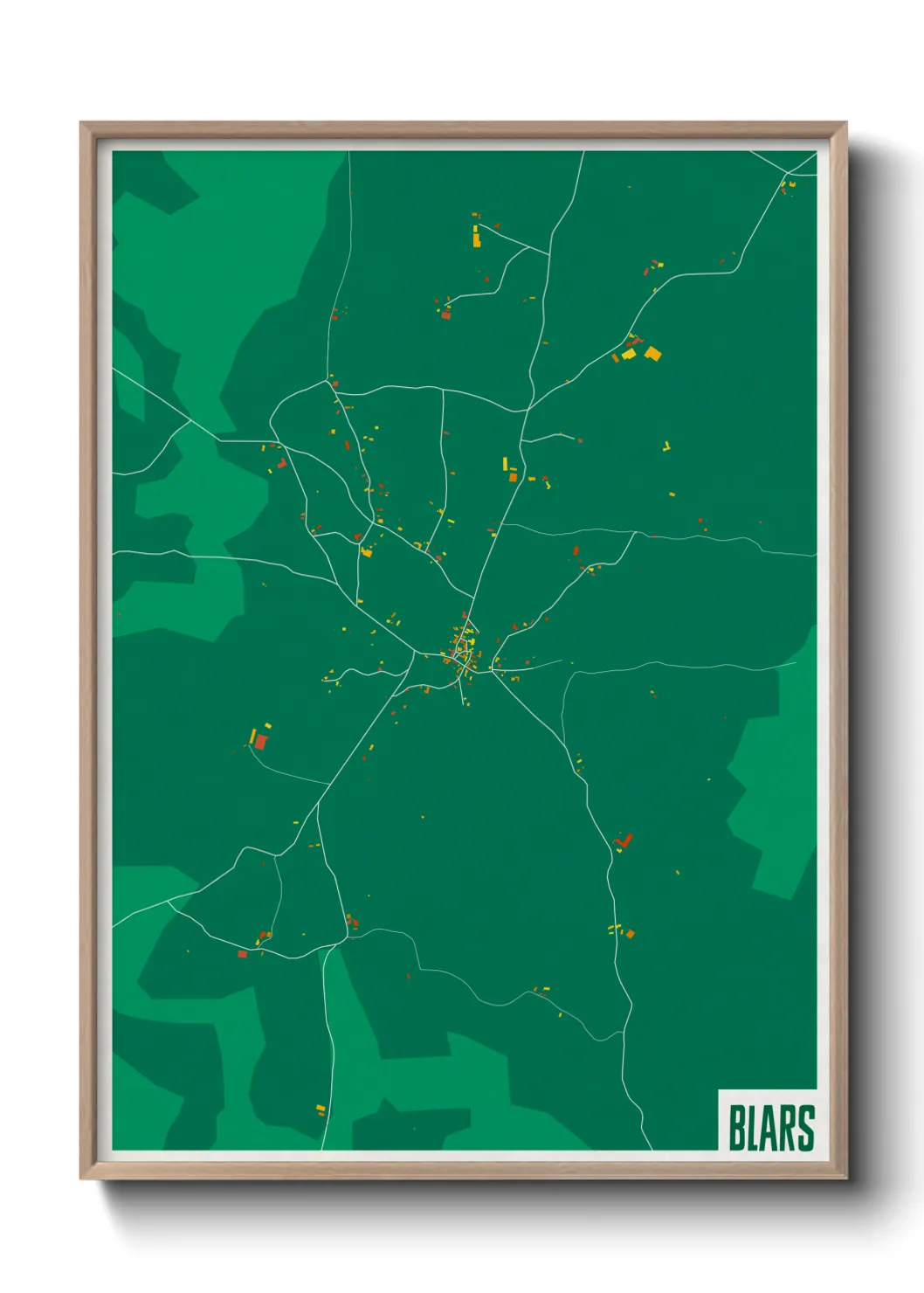 Une affiche de carte sur Blars
