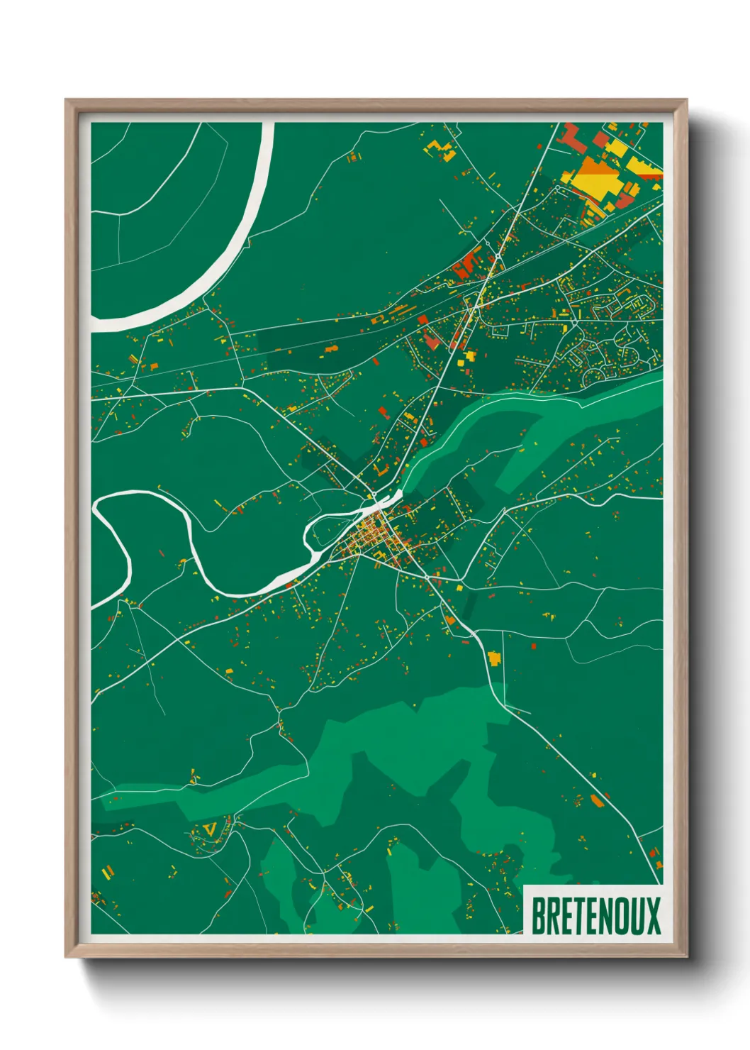 Une affiche de carte sur Bretenoux