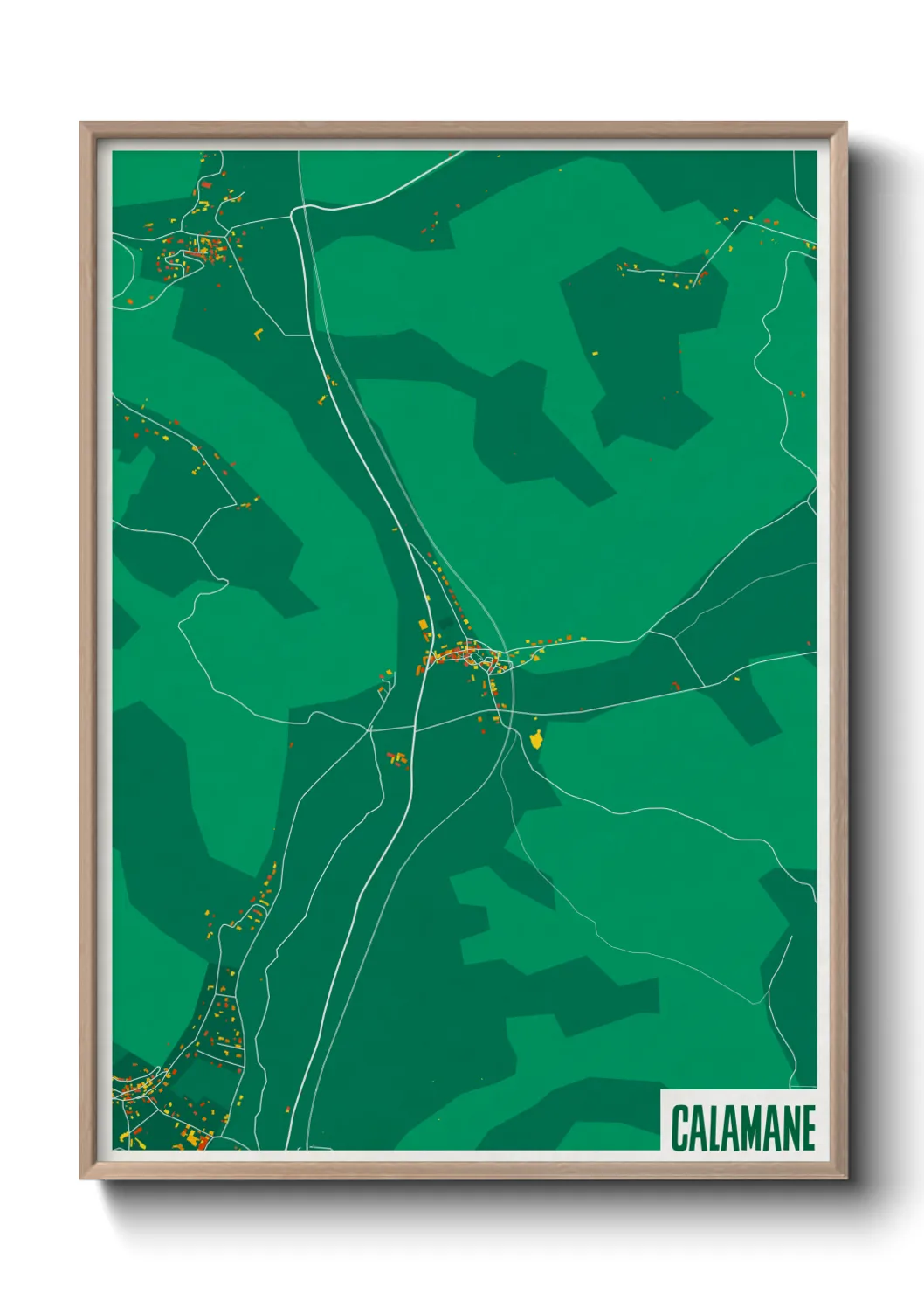 Une affiche de carte sur Calamane