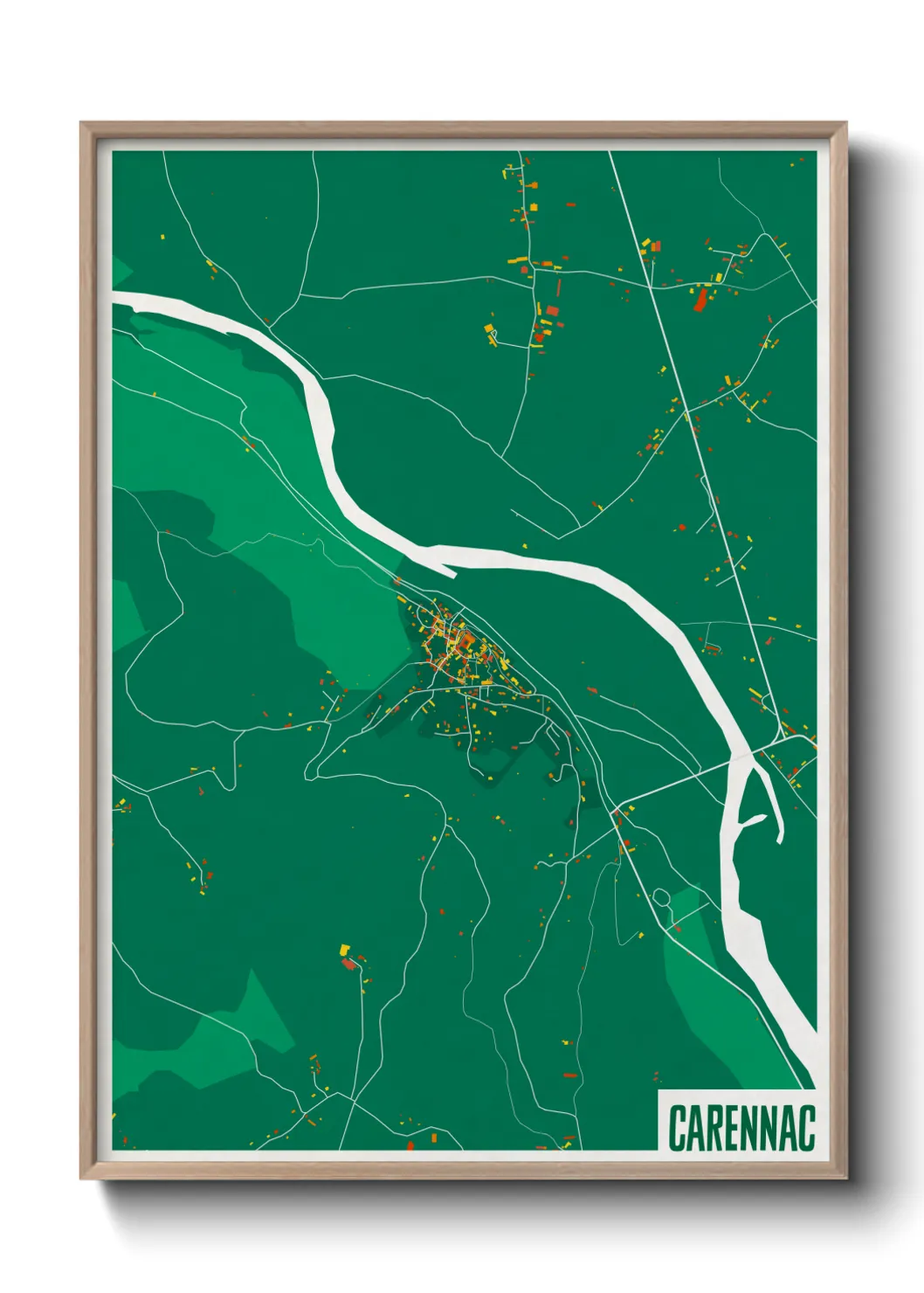 Une affiche de carte sur Carennac