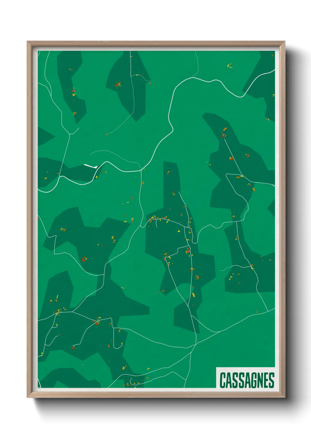 Une affiche de carte sur Cassagnes