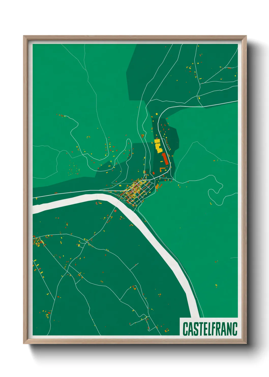 Une affiche de carte sur Castelfranc