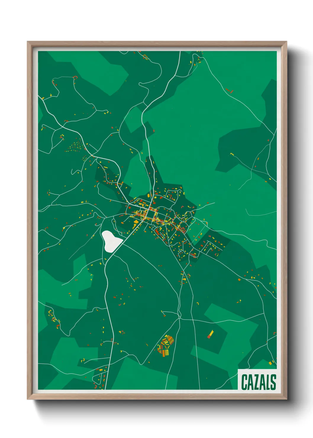 Une affiche de carte sur Cazals