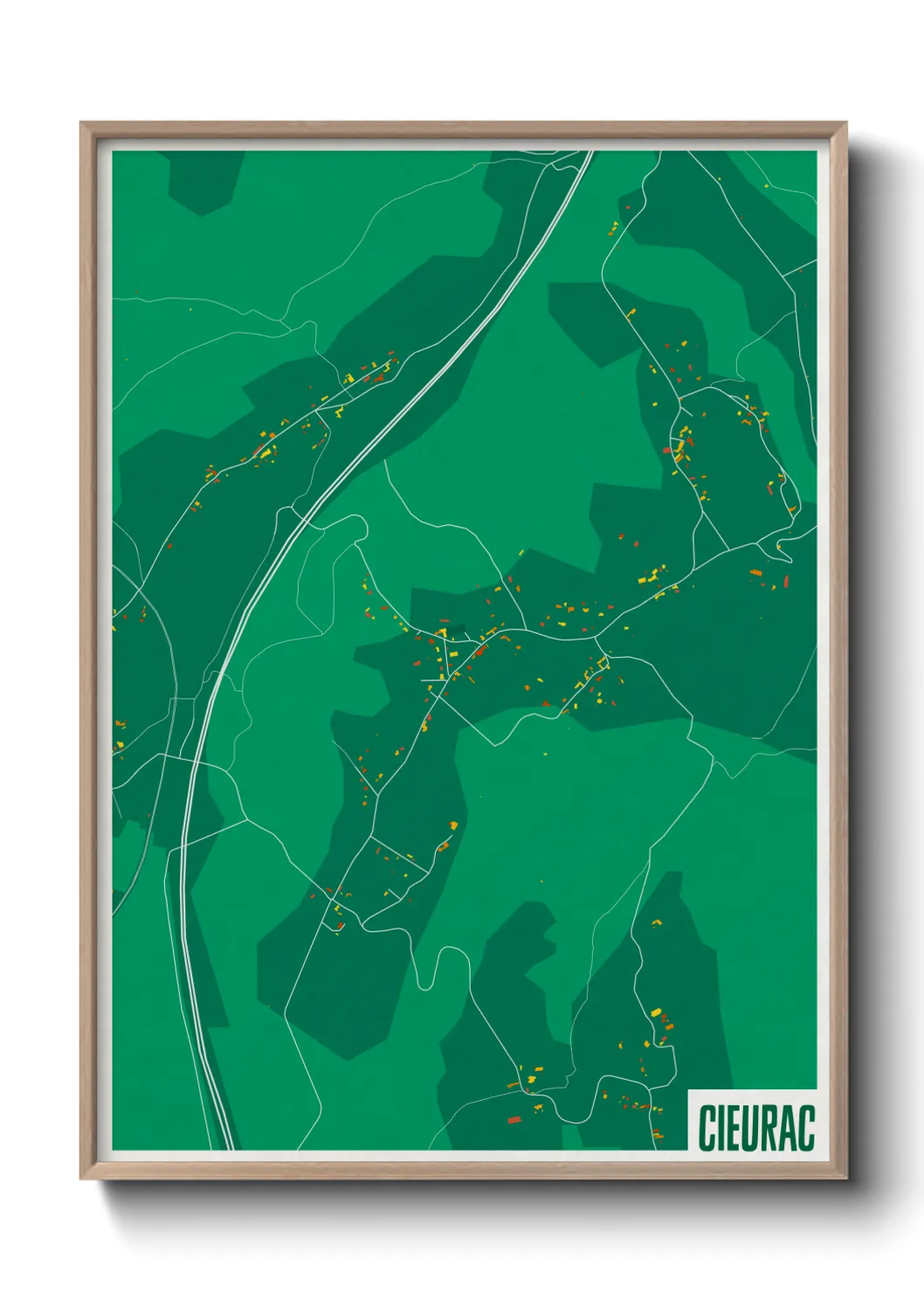 Une affiche de carte sur Cieurac