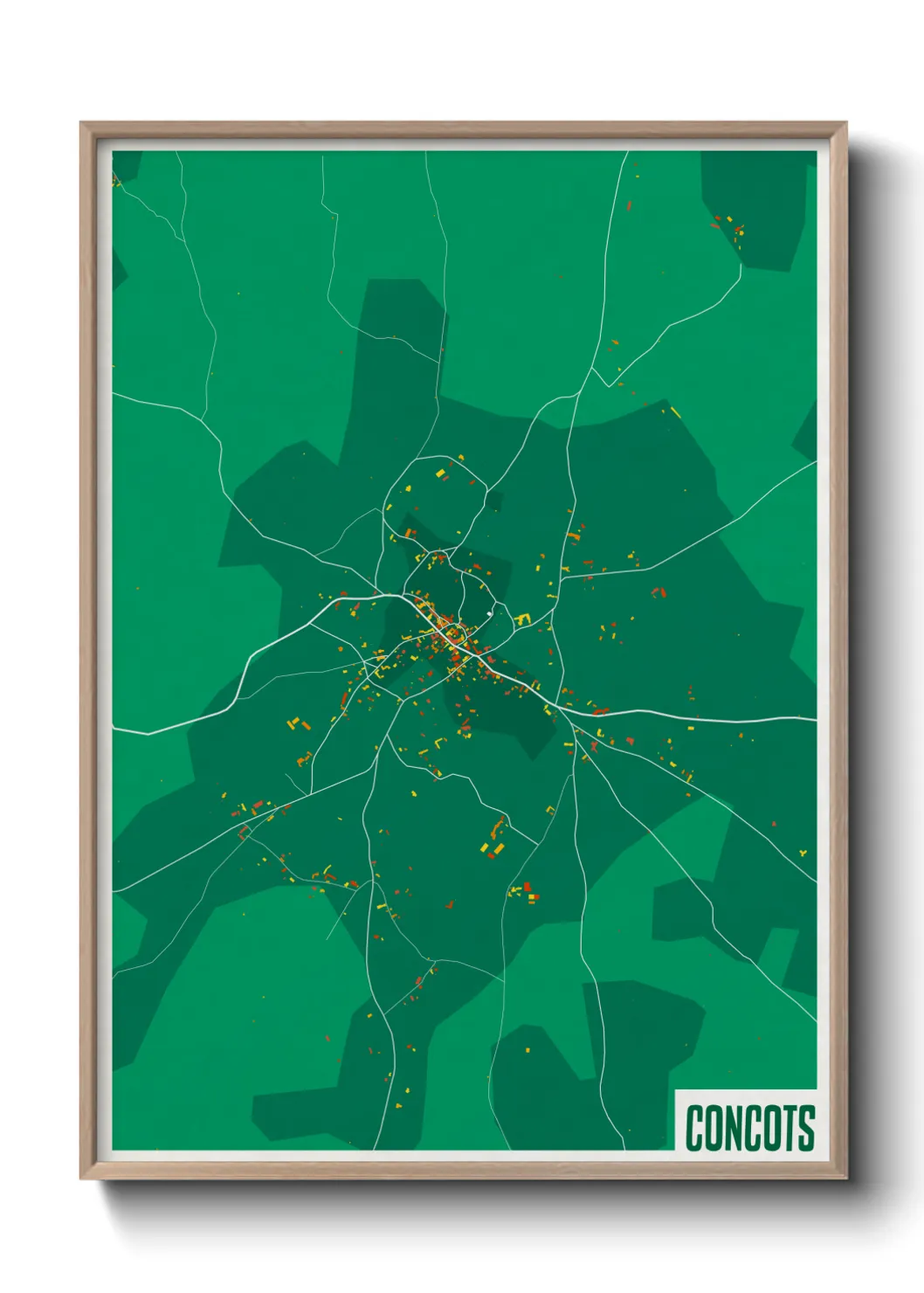 Une affiche de carte sur Concots