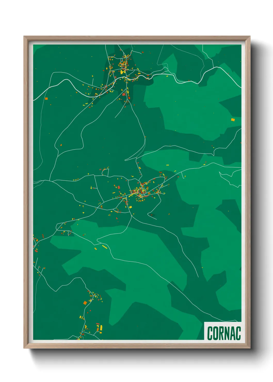 Une affiche de carte sur Cornac