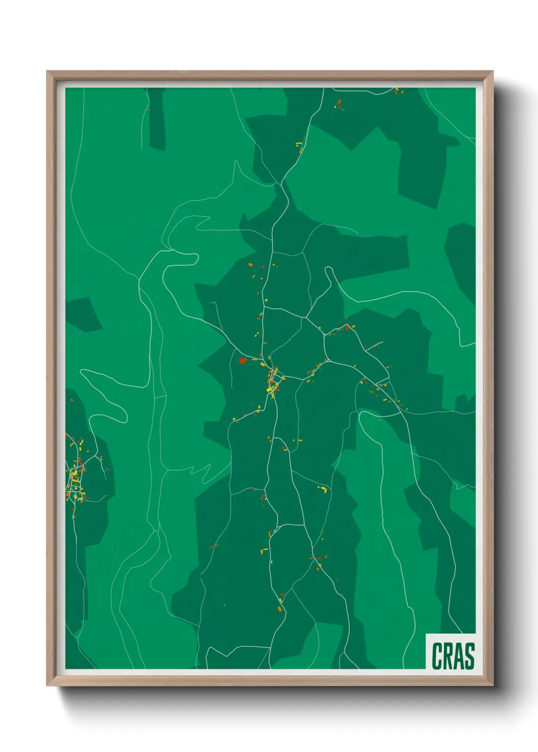 Une affiche de carte sur Cras