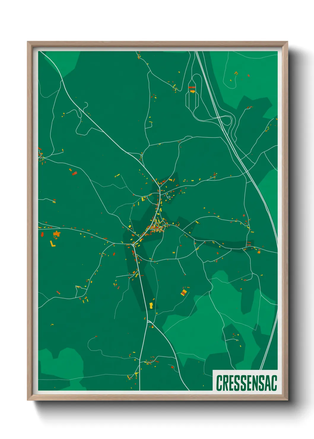 Une affiche de carte sur Cressensac
