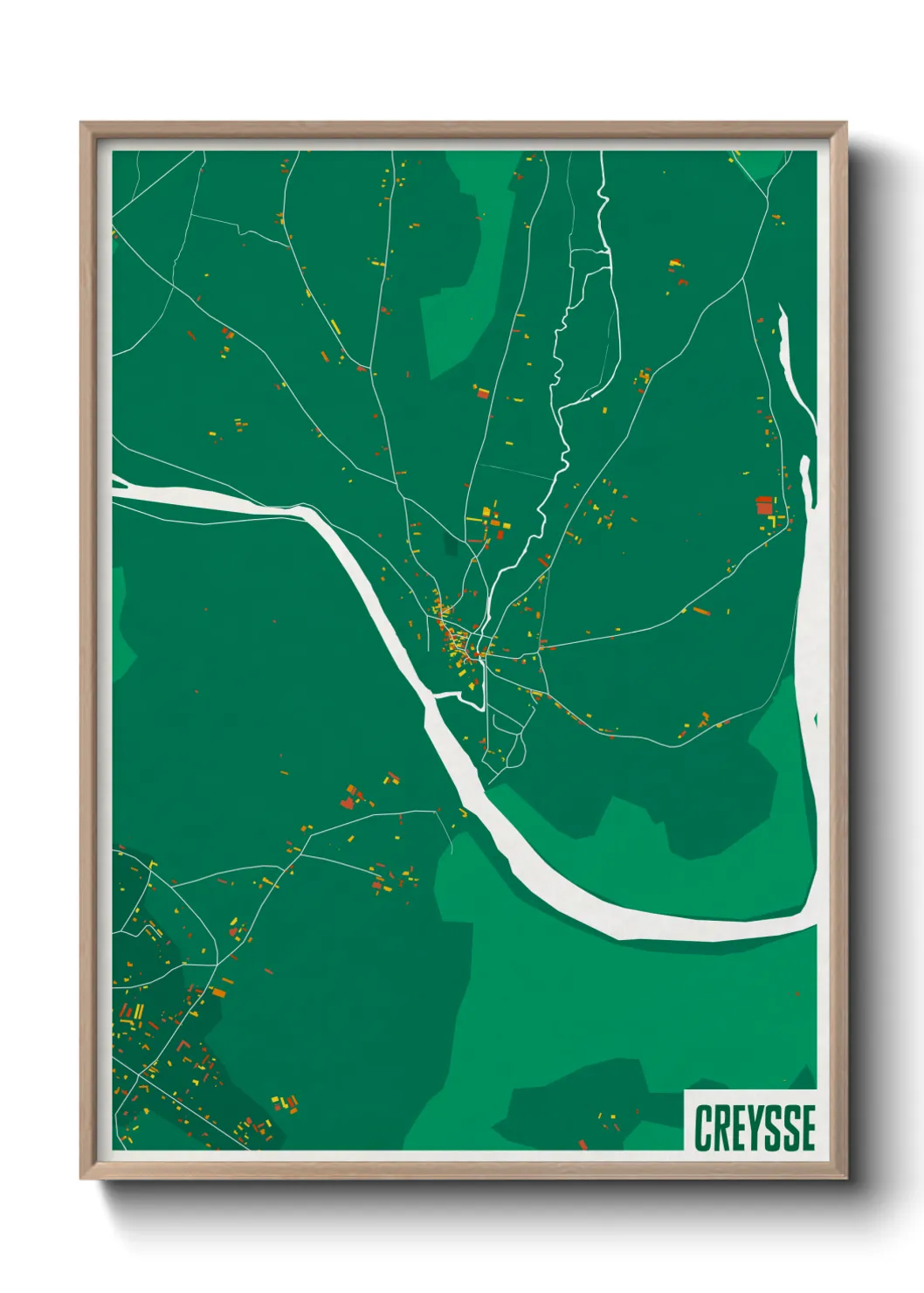 Une affiche de carte sur Creysse