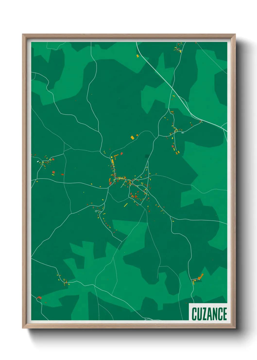Une affiche de carte sur Cuzance