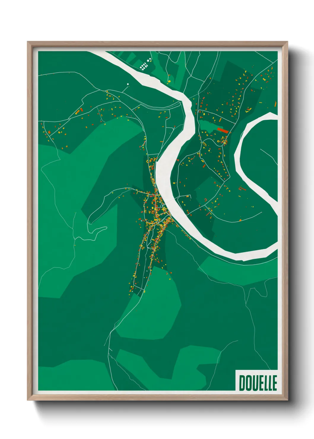 Une affiche de carte sur Douelle
