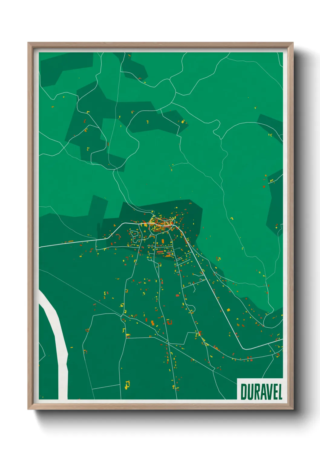 Une affiche de carte sur Duravel