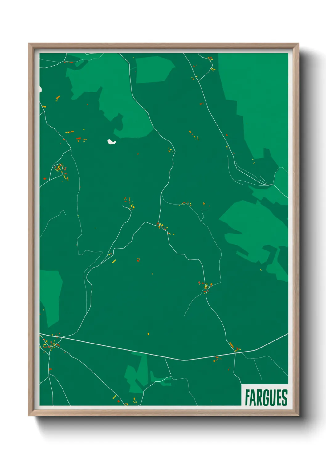 Une affiche de carte sur Fargues