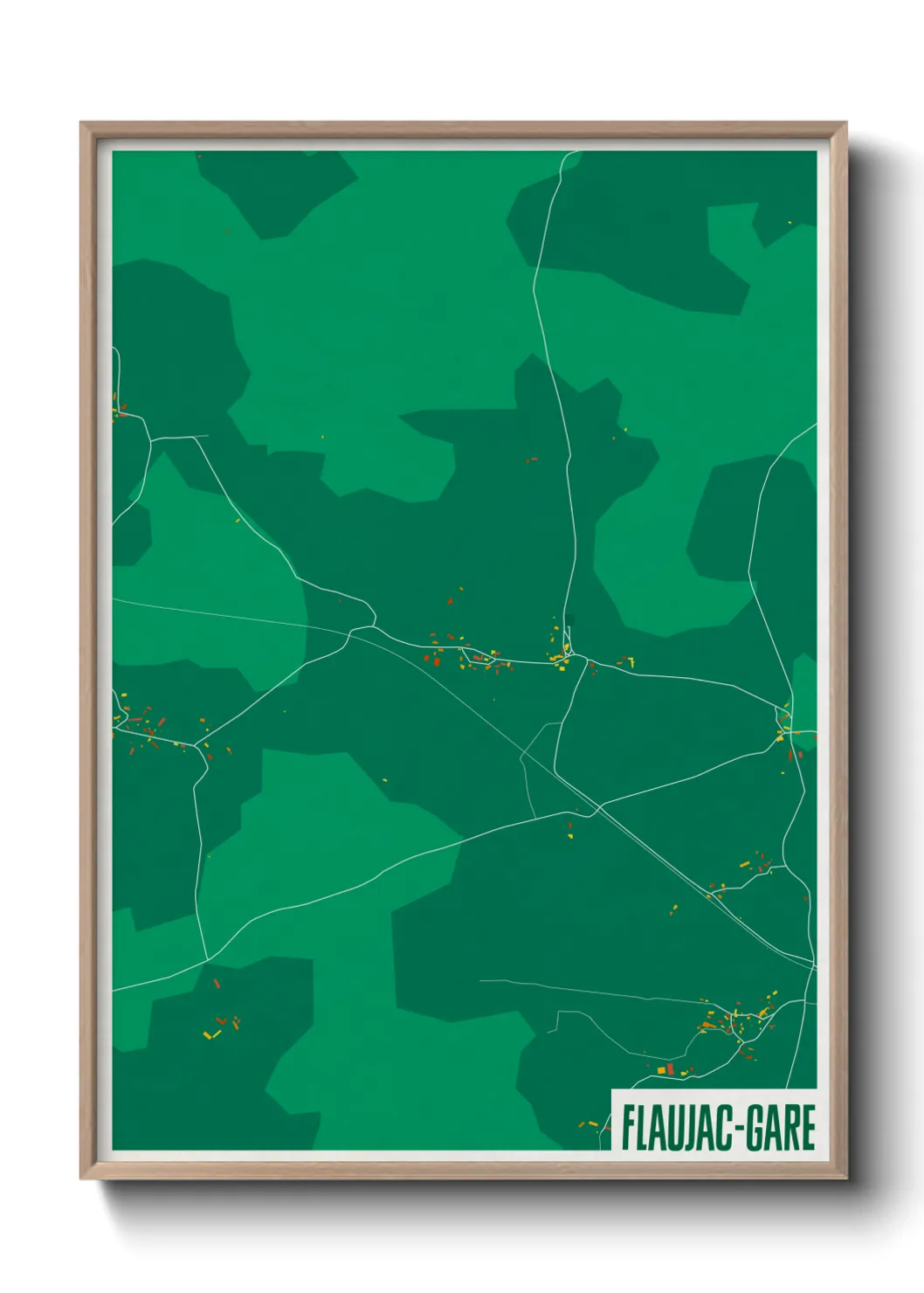 Une affiche de carte sur Flaujac-Gare