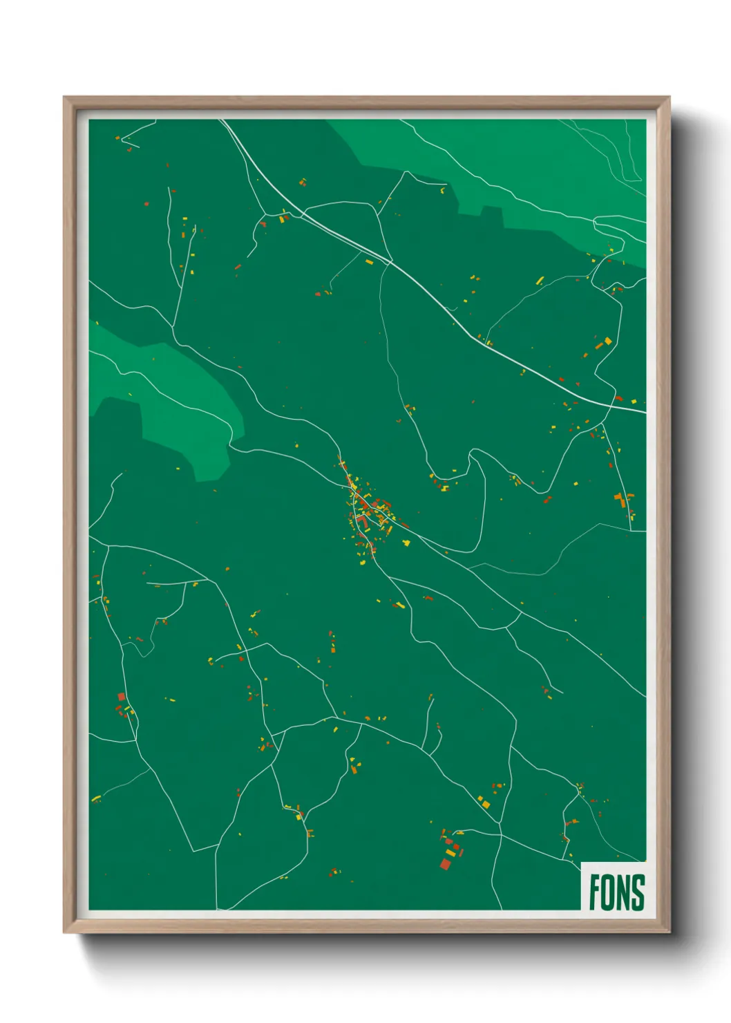 Une affiche de carte sur Fons