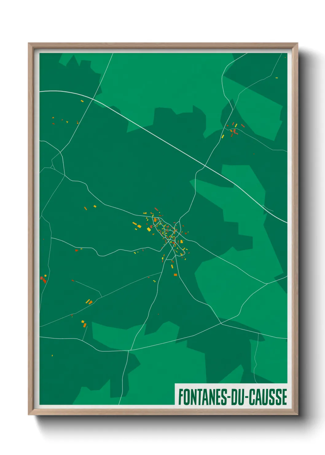 Une affiche de carte sur Fontanes-du-Causse