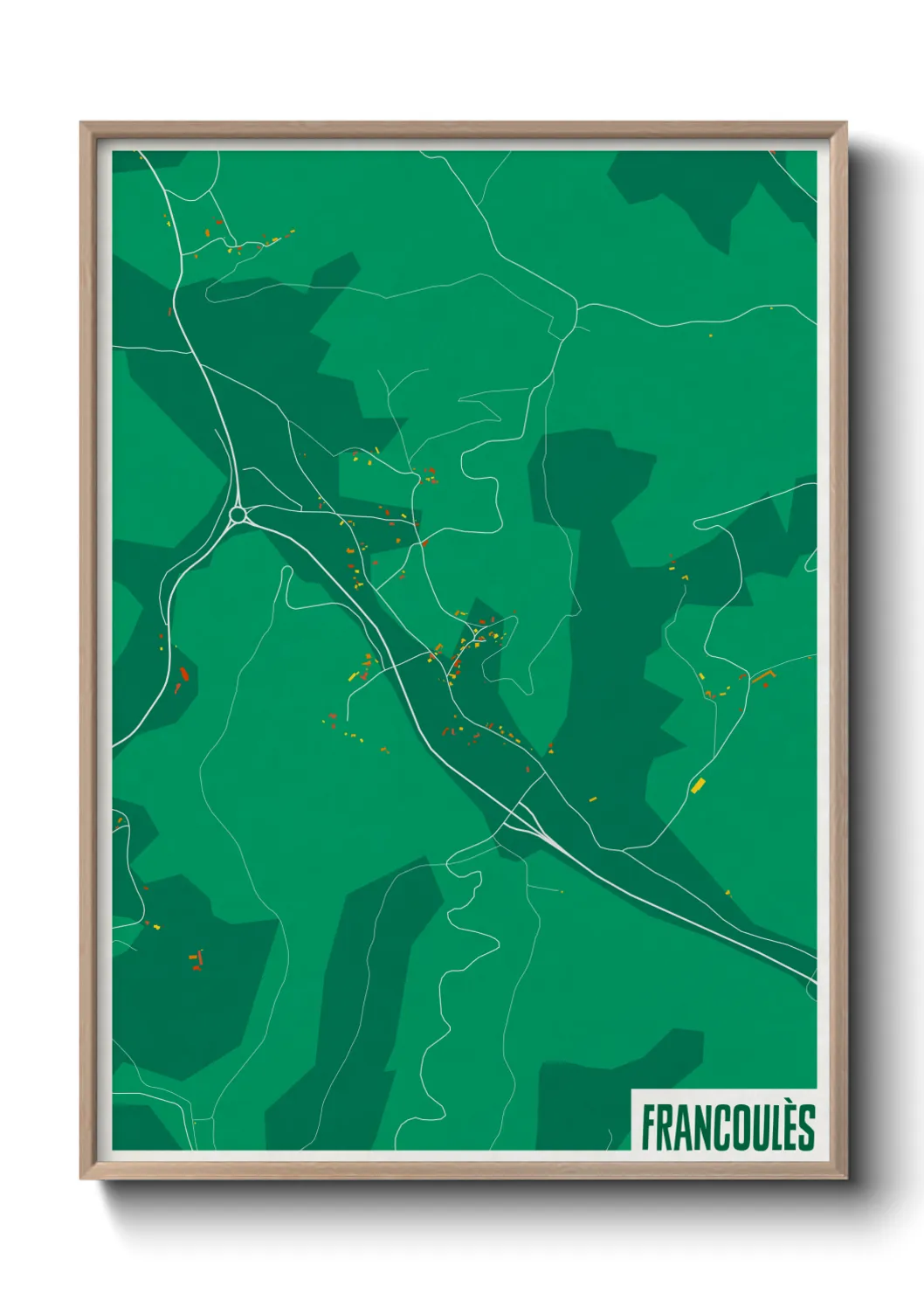 Une affiche de carte sur Francoulès