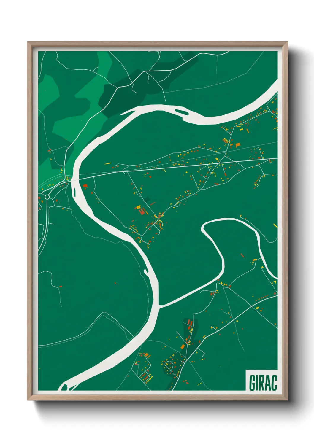 Une affiche de carte sur Girac