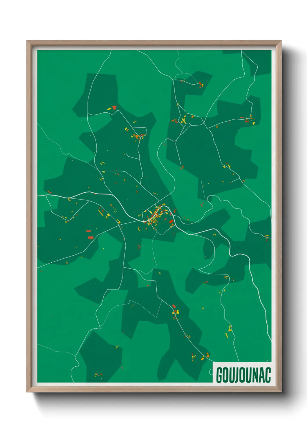 Une affiche de carte sur Goujounac