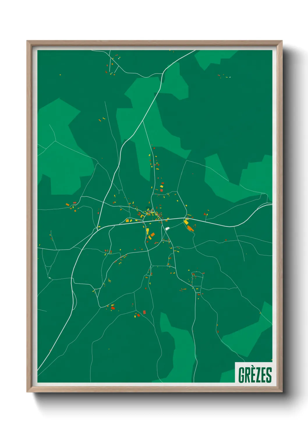 Une affiche de carte sur Grèzes