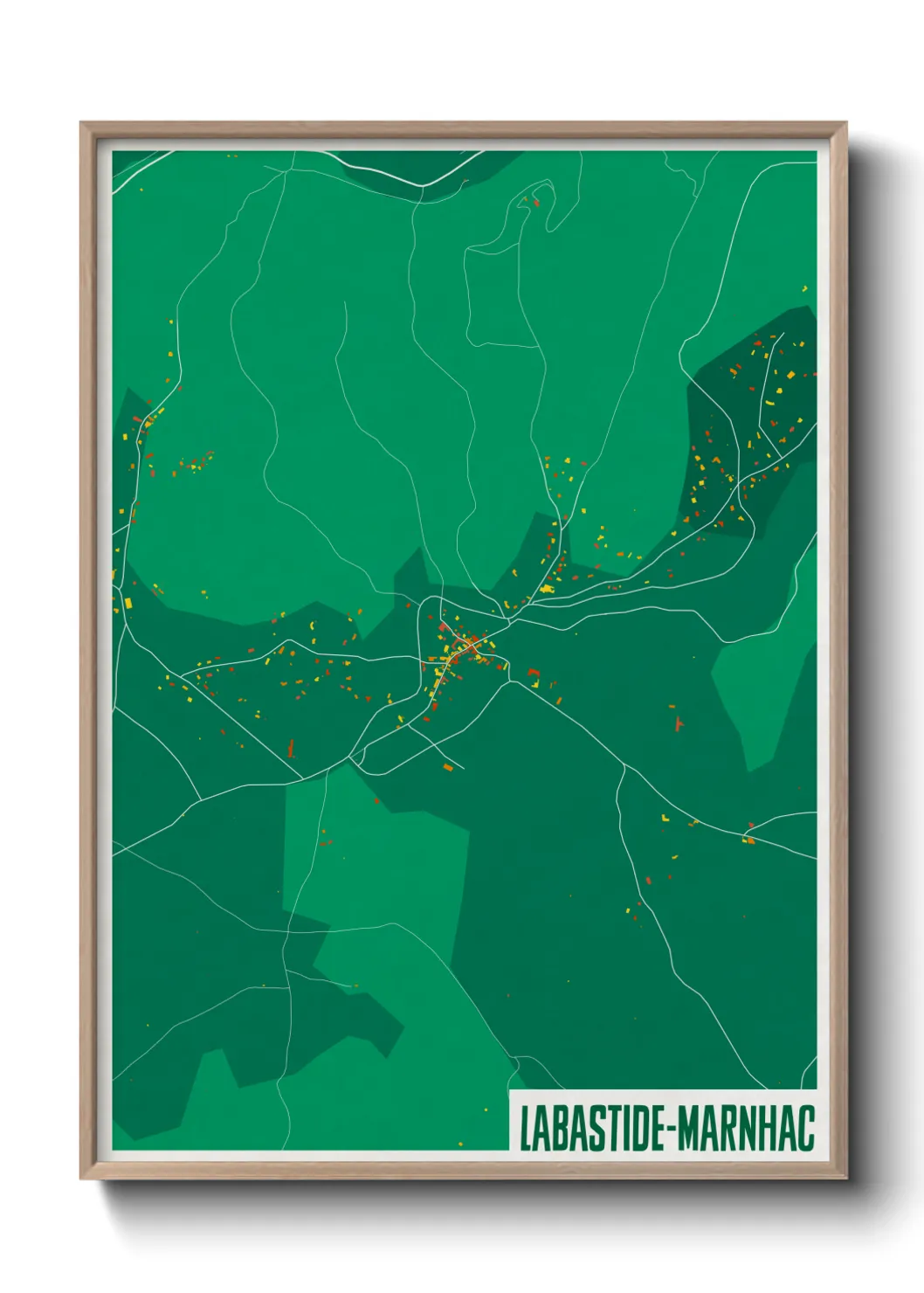 Une affiche de carte sur Labastide-Marnhac