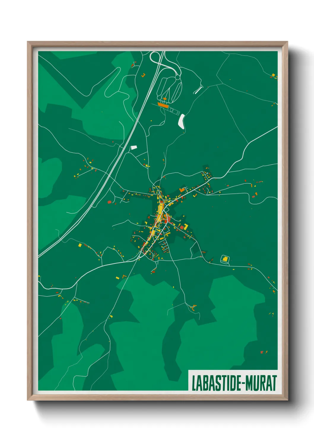 Une affiche de carte sur Labastide-Murat