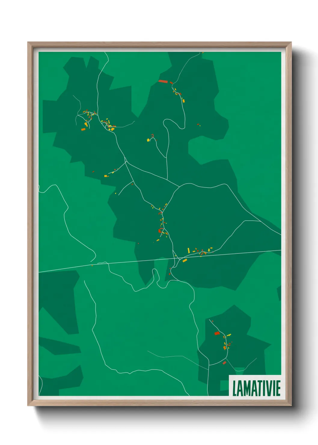 Une affiche de carte sur Lamativie