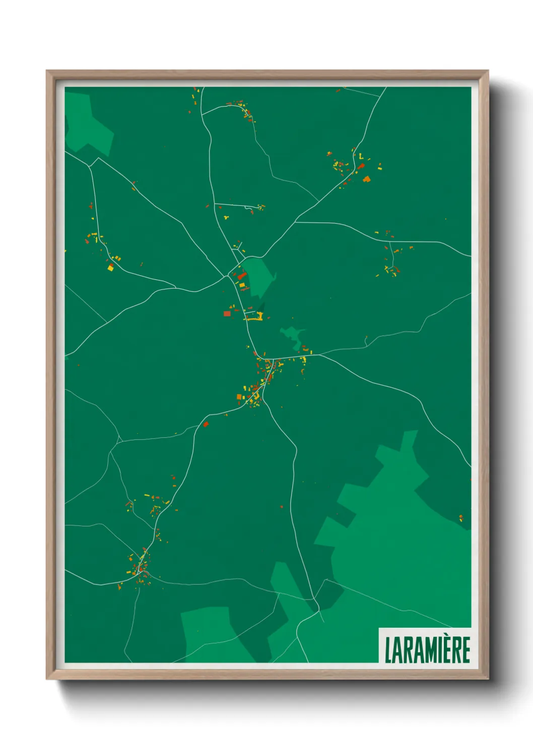 Une affiche de carte sur Laramière