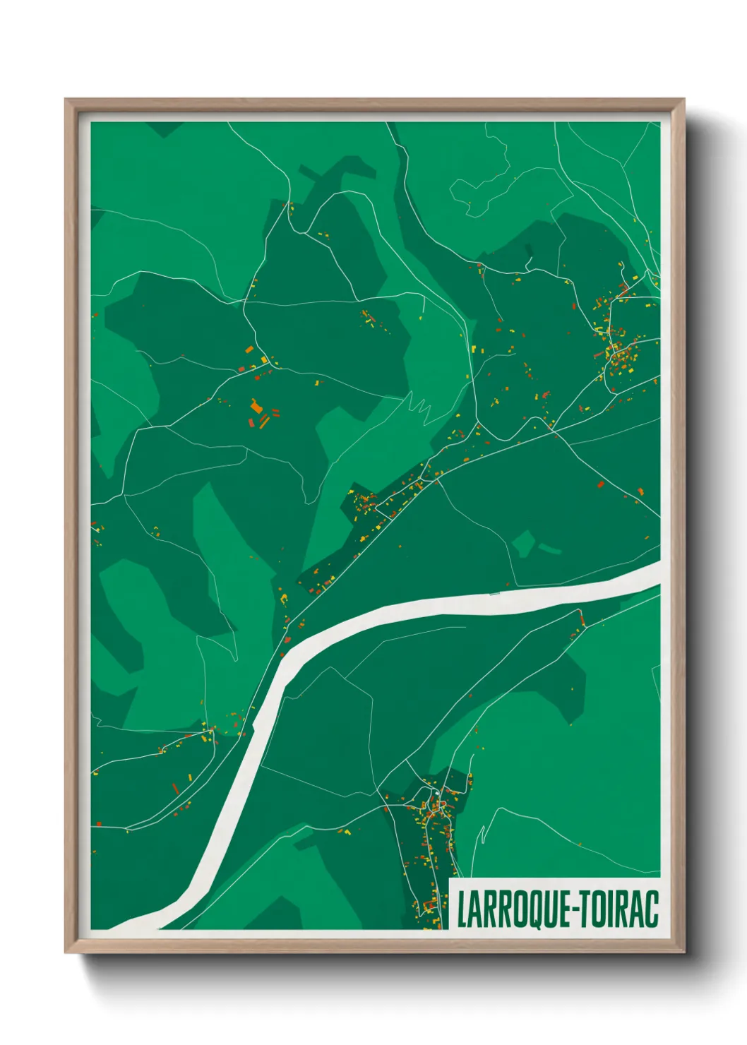 Une affiche de carte sur Larroque-Toirac