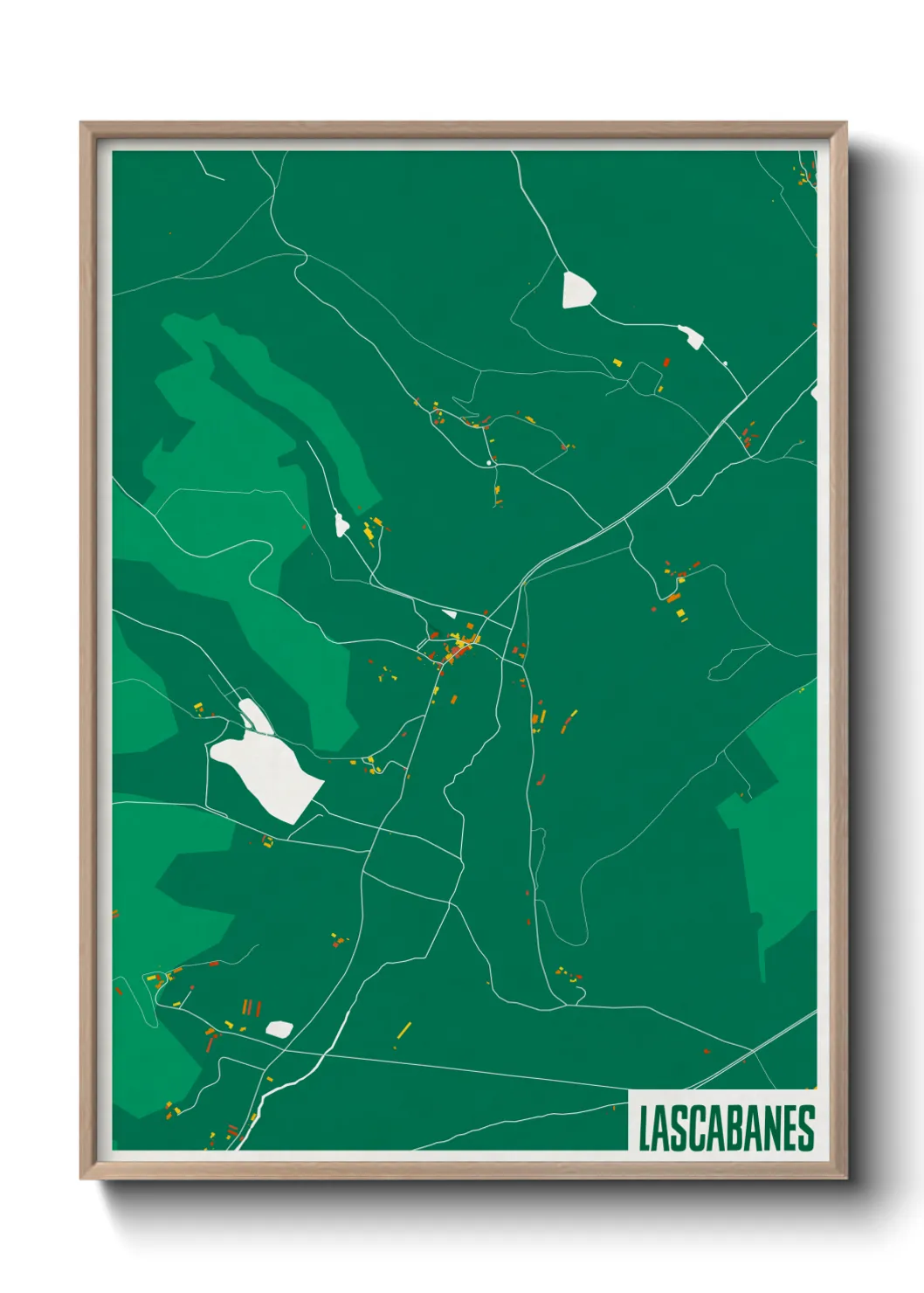 Une affiche de carte sur Lascabanes
