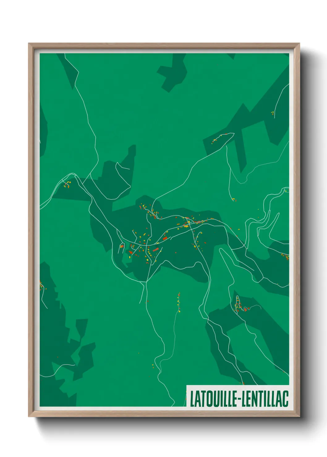 Une affiche de carte sur Latouille-Lentillac