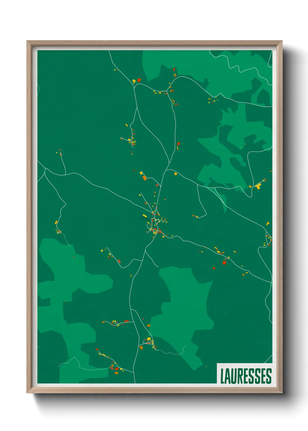 Une affiche de carte sur Lauresses