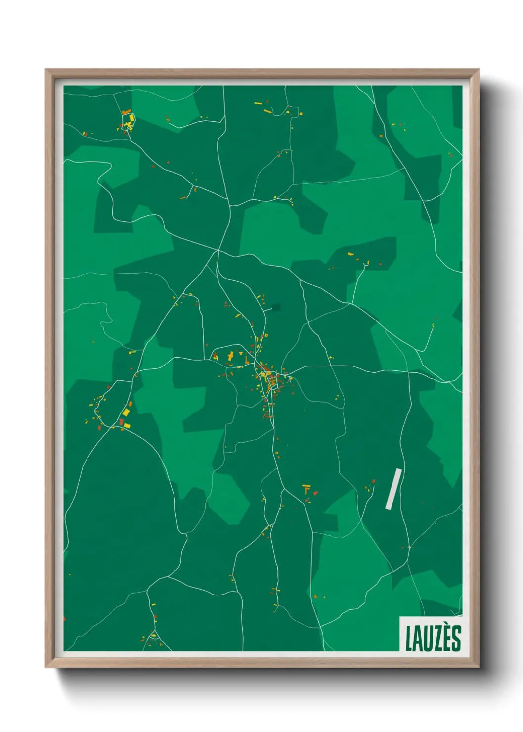 Une affiche de carte sur Lauzès