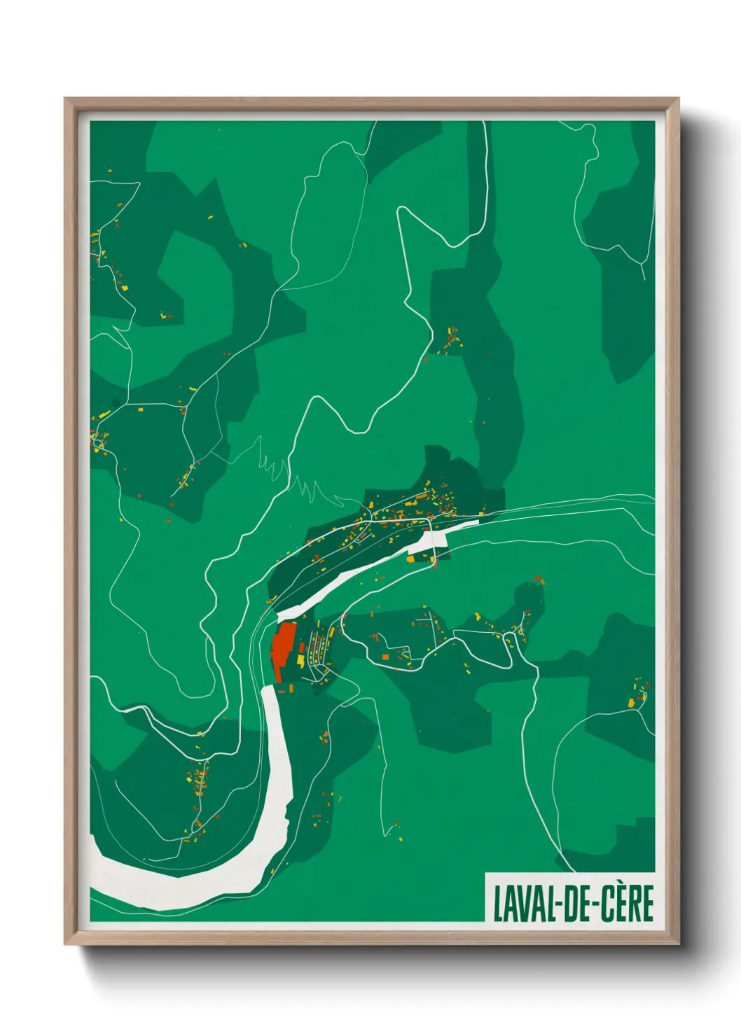 Une affiche de carte sur Laval-de-Cère