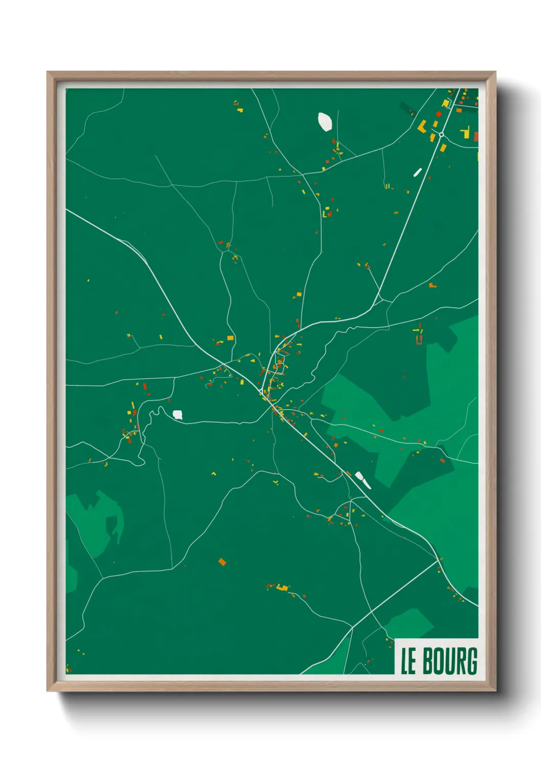 Une affiche de carte sur Le Bourg