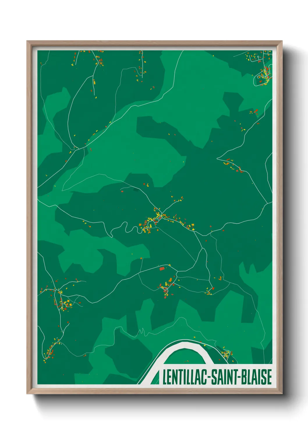 Une affiche de carte sur Lentillac-Saint-Blaise