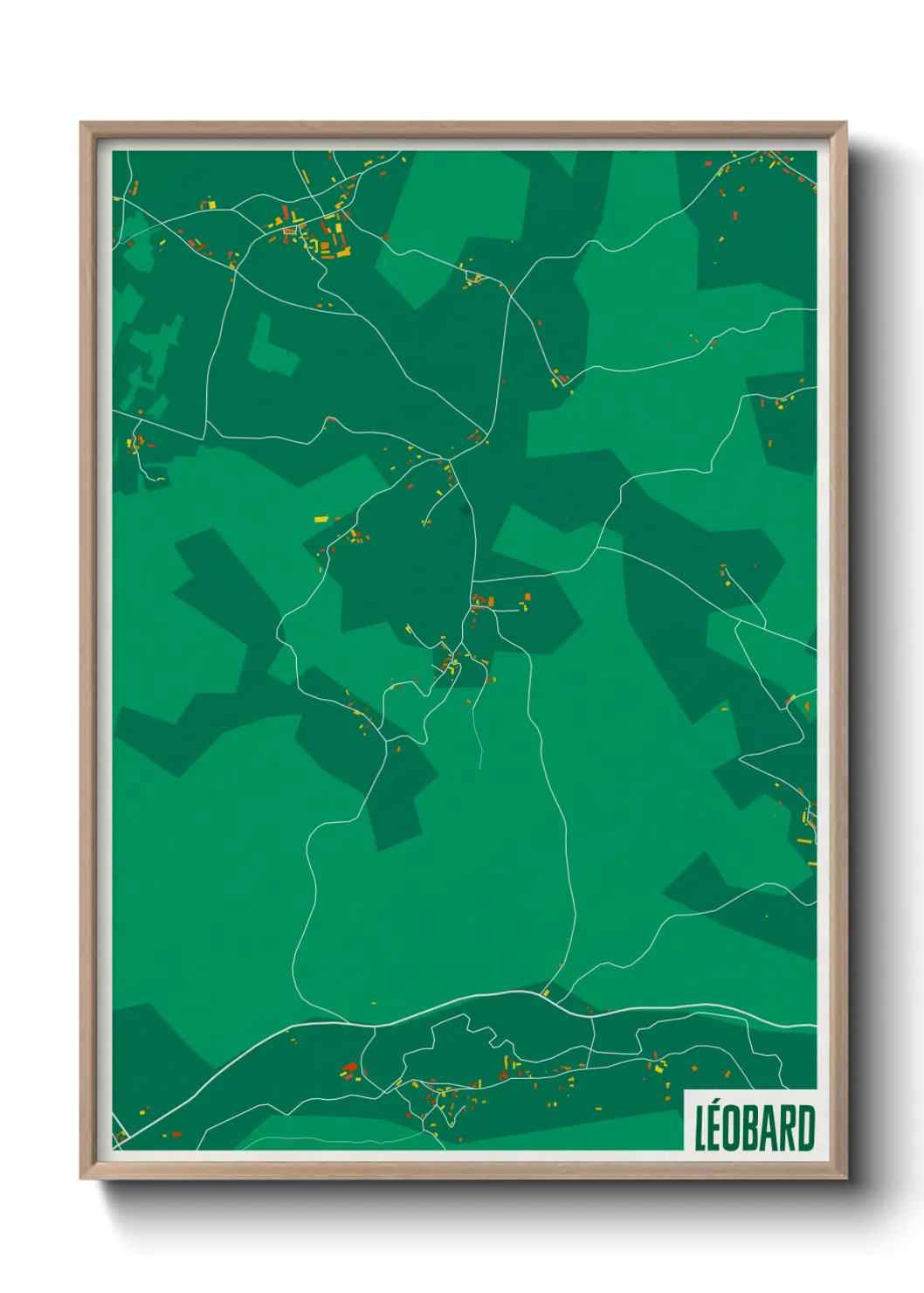 Une affiche de carte sur Léobard