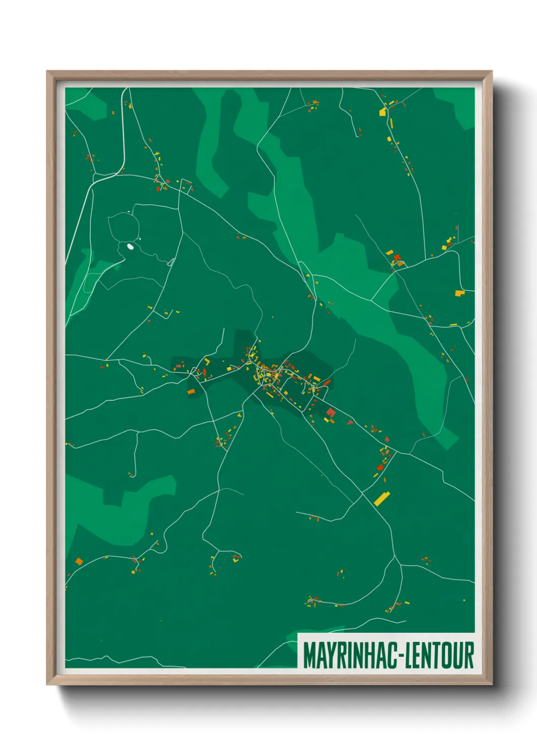 Une affiche de carte sur Mayrinhac-Lentour