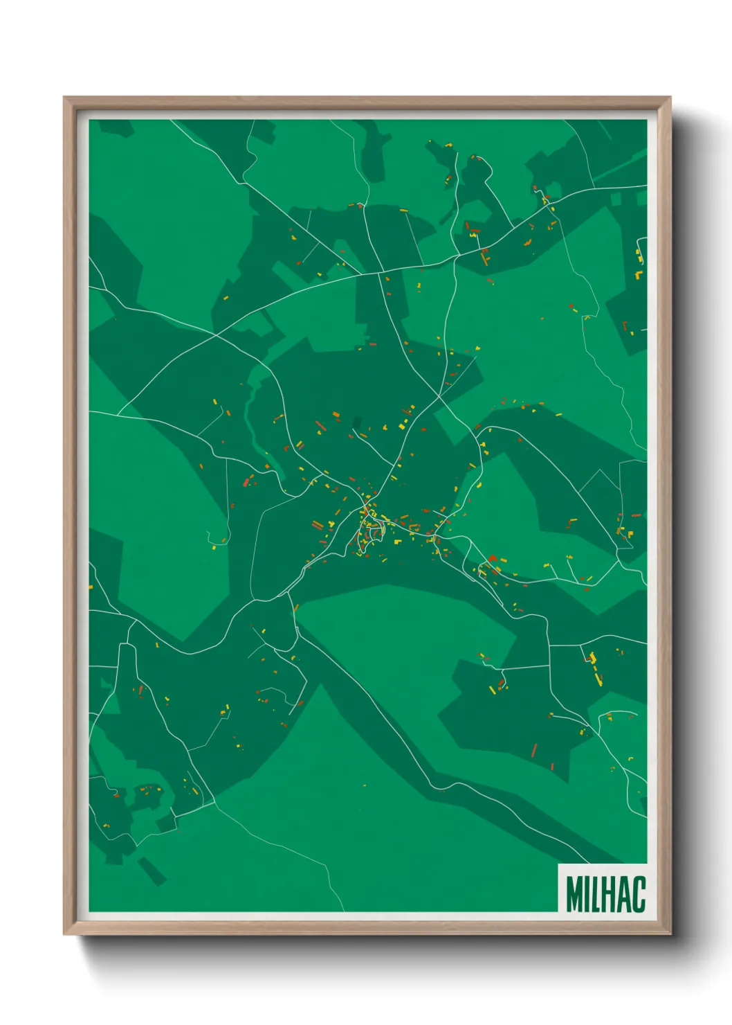 Une affiche de carte sur Milhac