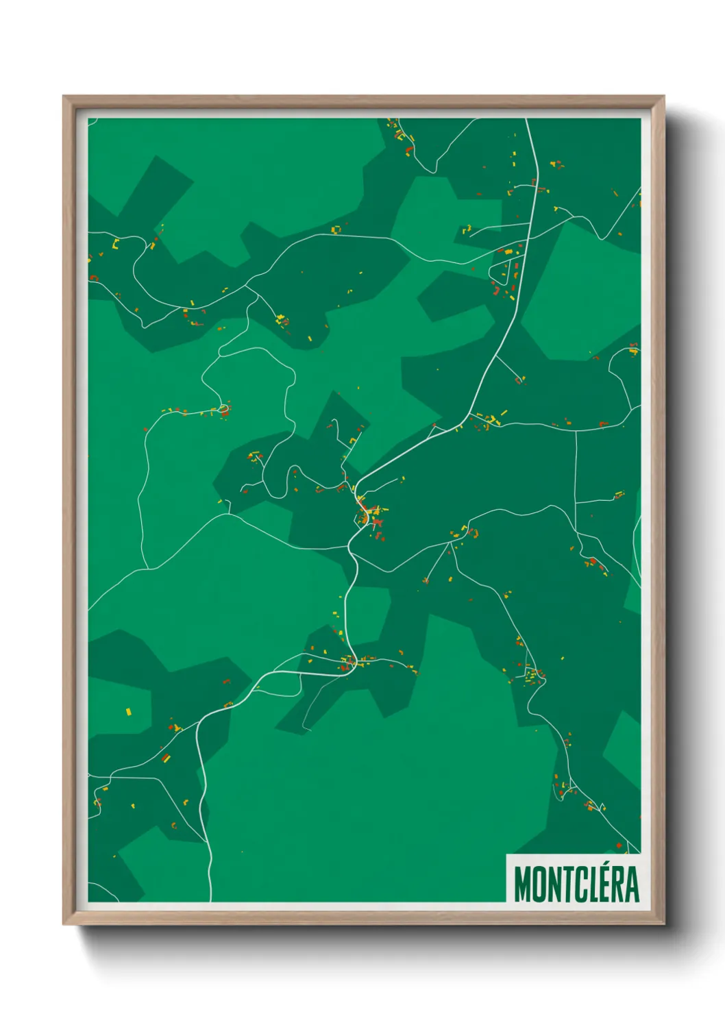Une affiche de carte sur Montcléra