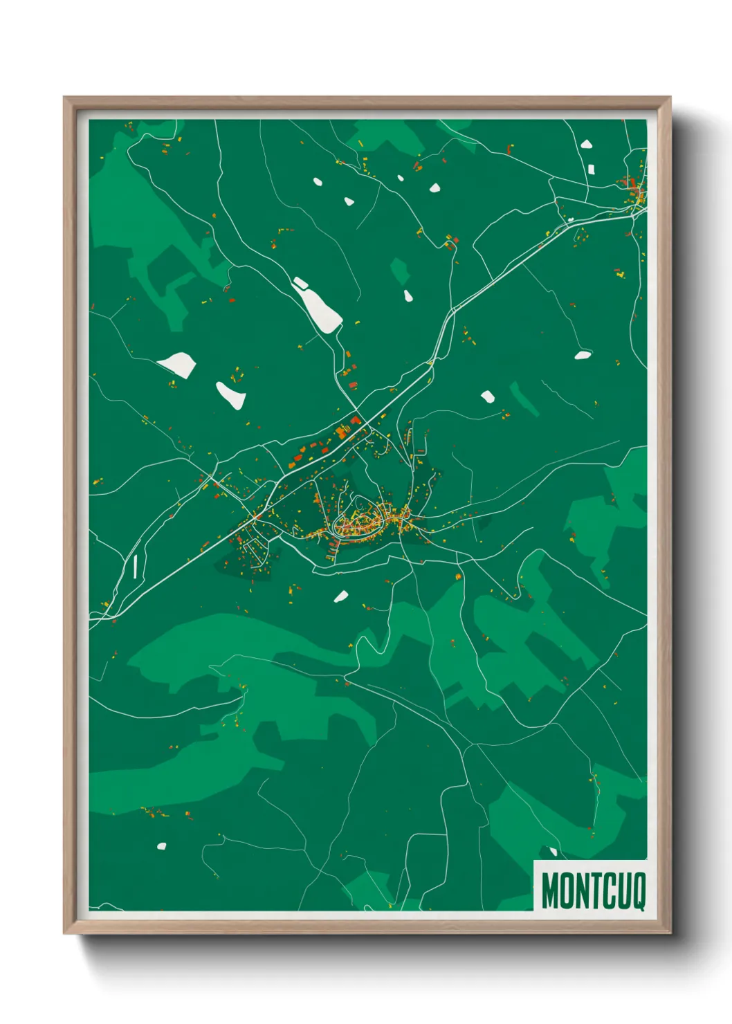 Une affiche de carte sur Montcuq