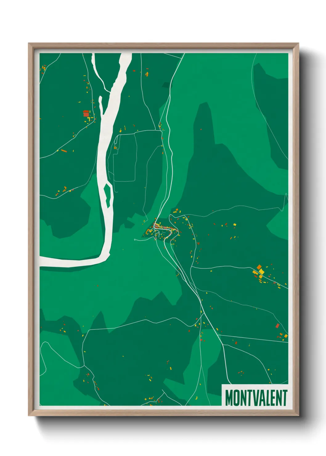 Une affiche de carte sur Montvalent