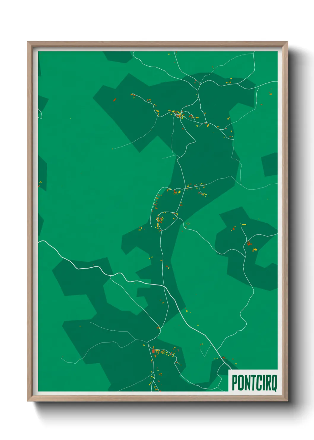 Une affiche de carte sur Pontcirq