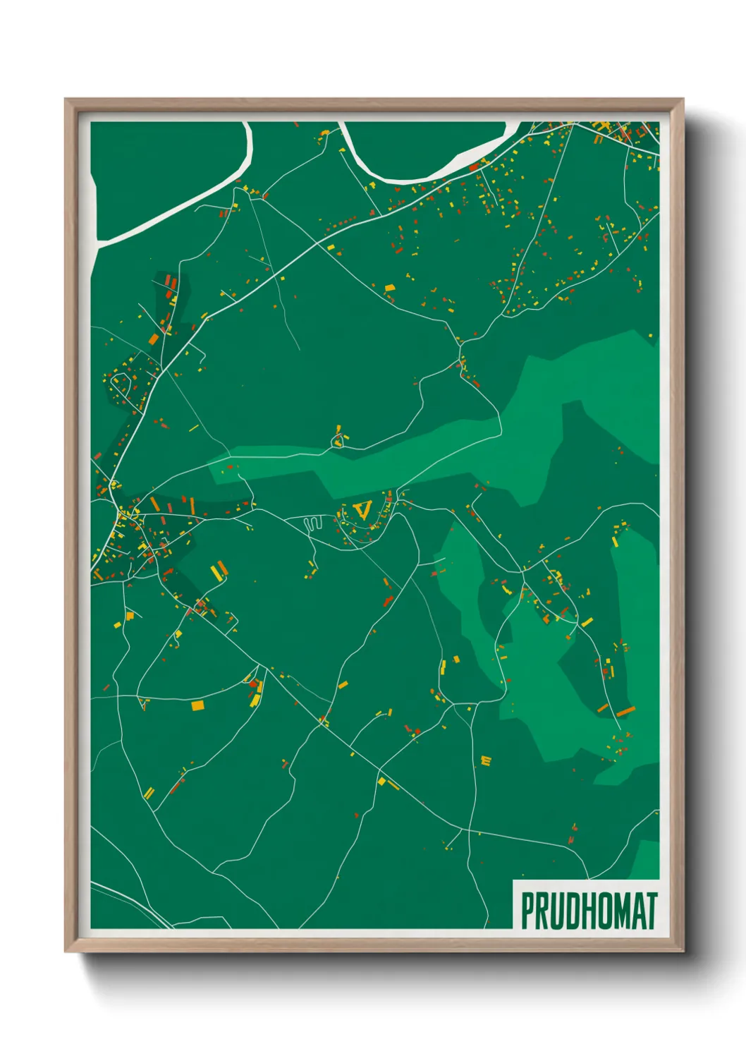 Une affiche de carte sur Prudhomat