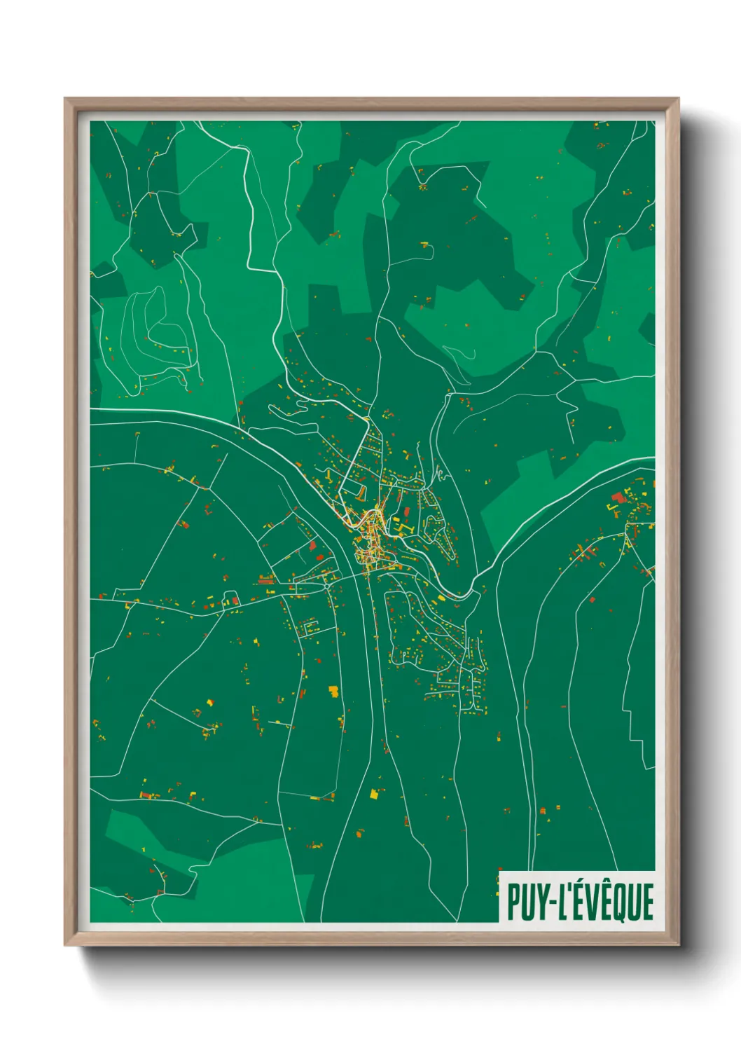 Une affiche de carte sur Puy-l'Évêque