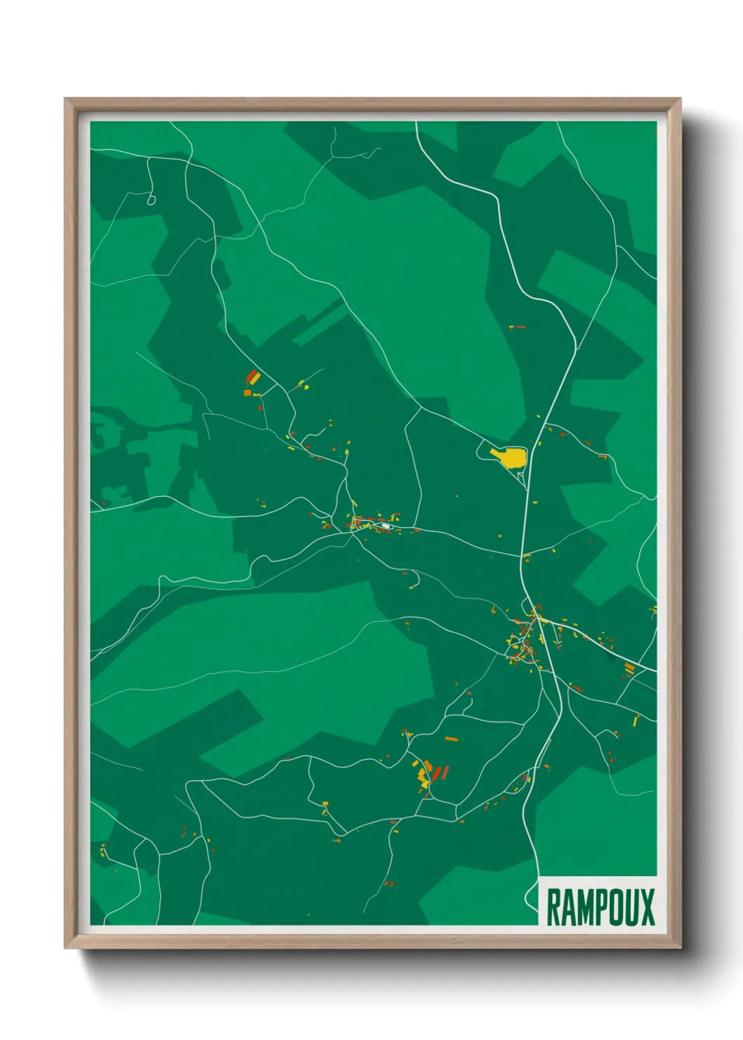 Une affiche de carte sur Rampoux