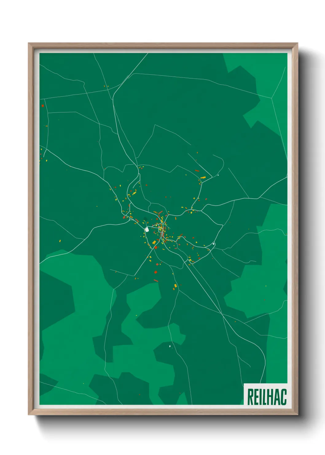 Une affiche de carte sur Reilhac
