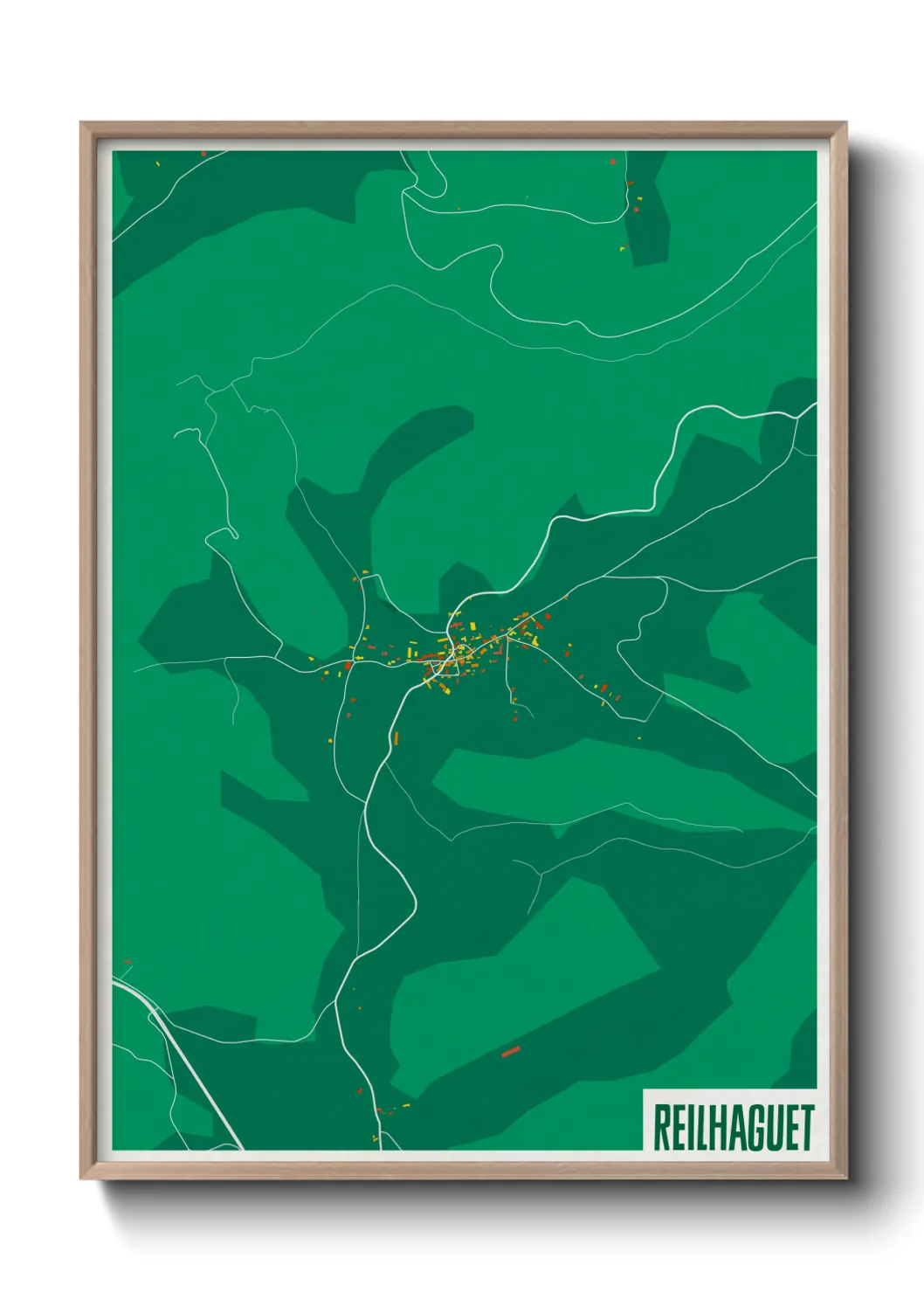 Une affiche de carte sur Reilhaguet