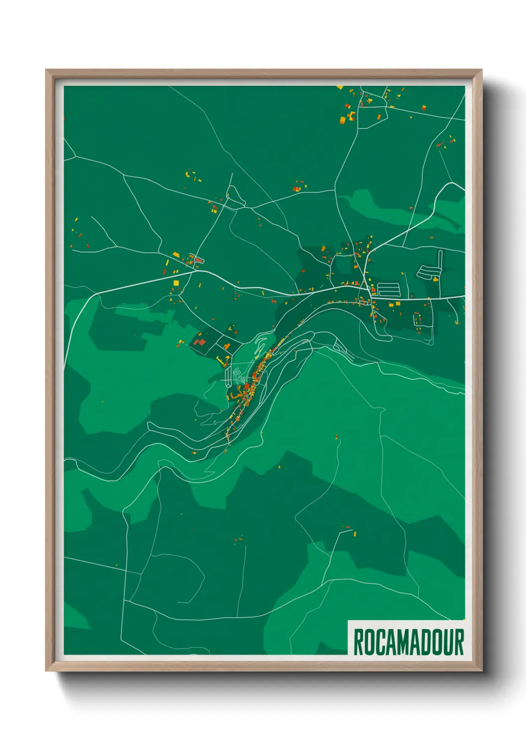 Une affiche de carte sur Rocamadour